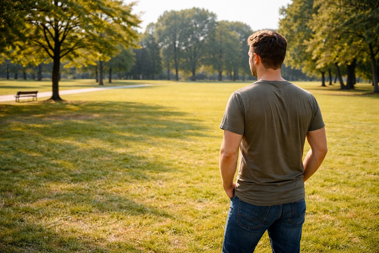 公園にいる男性
