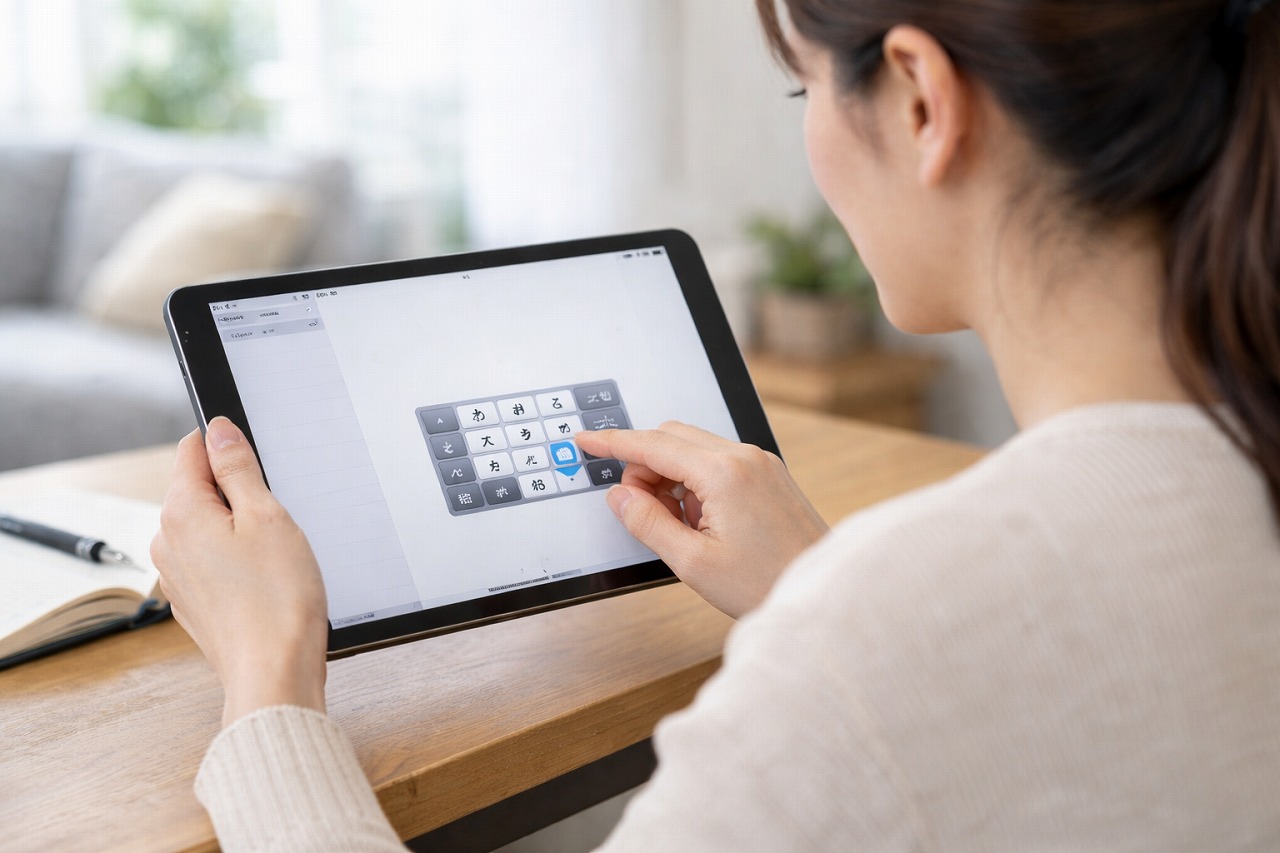 iPadでフリック入力を使う操作方法