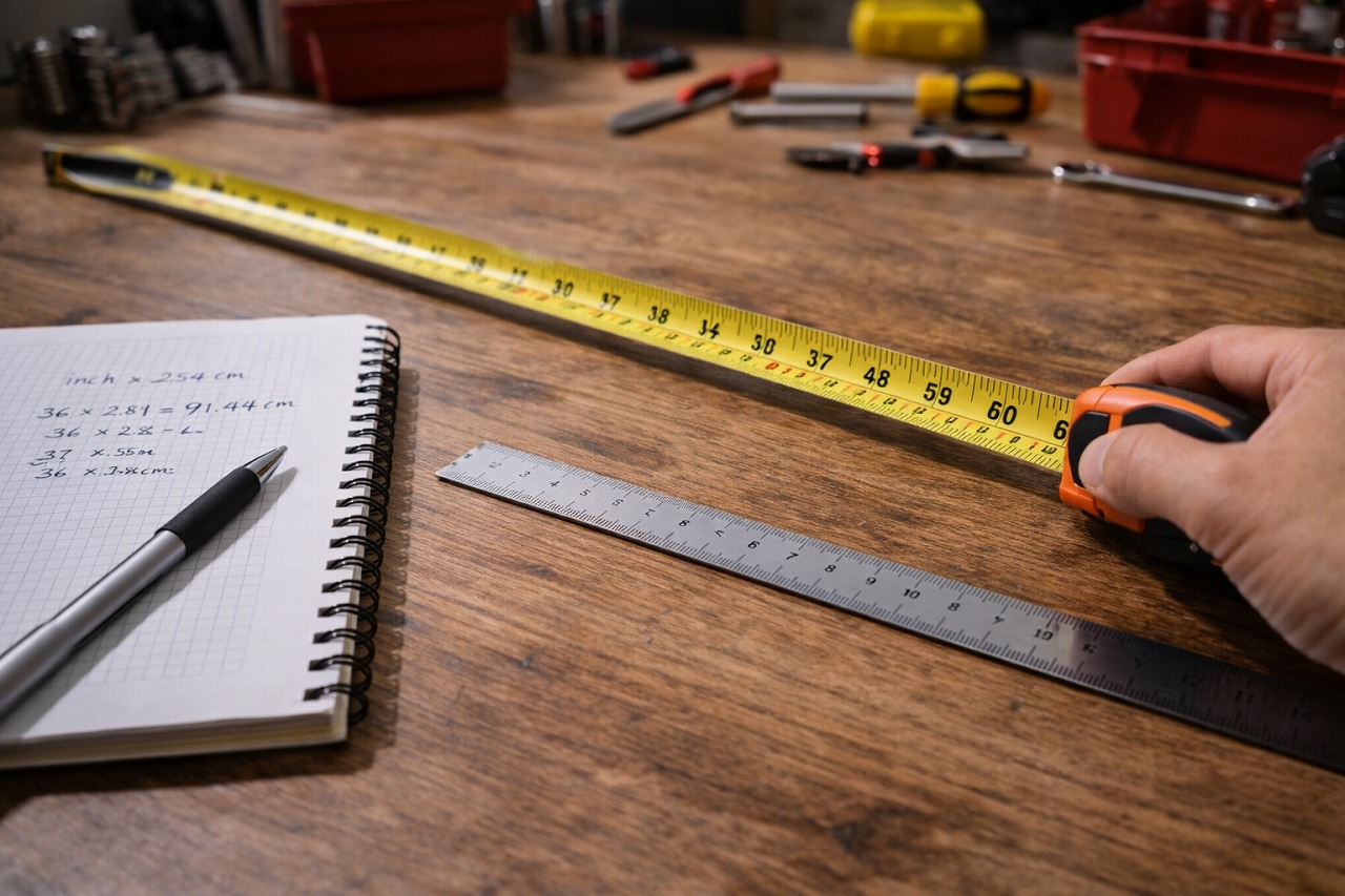 インチからセンチの換算早見表