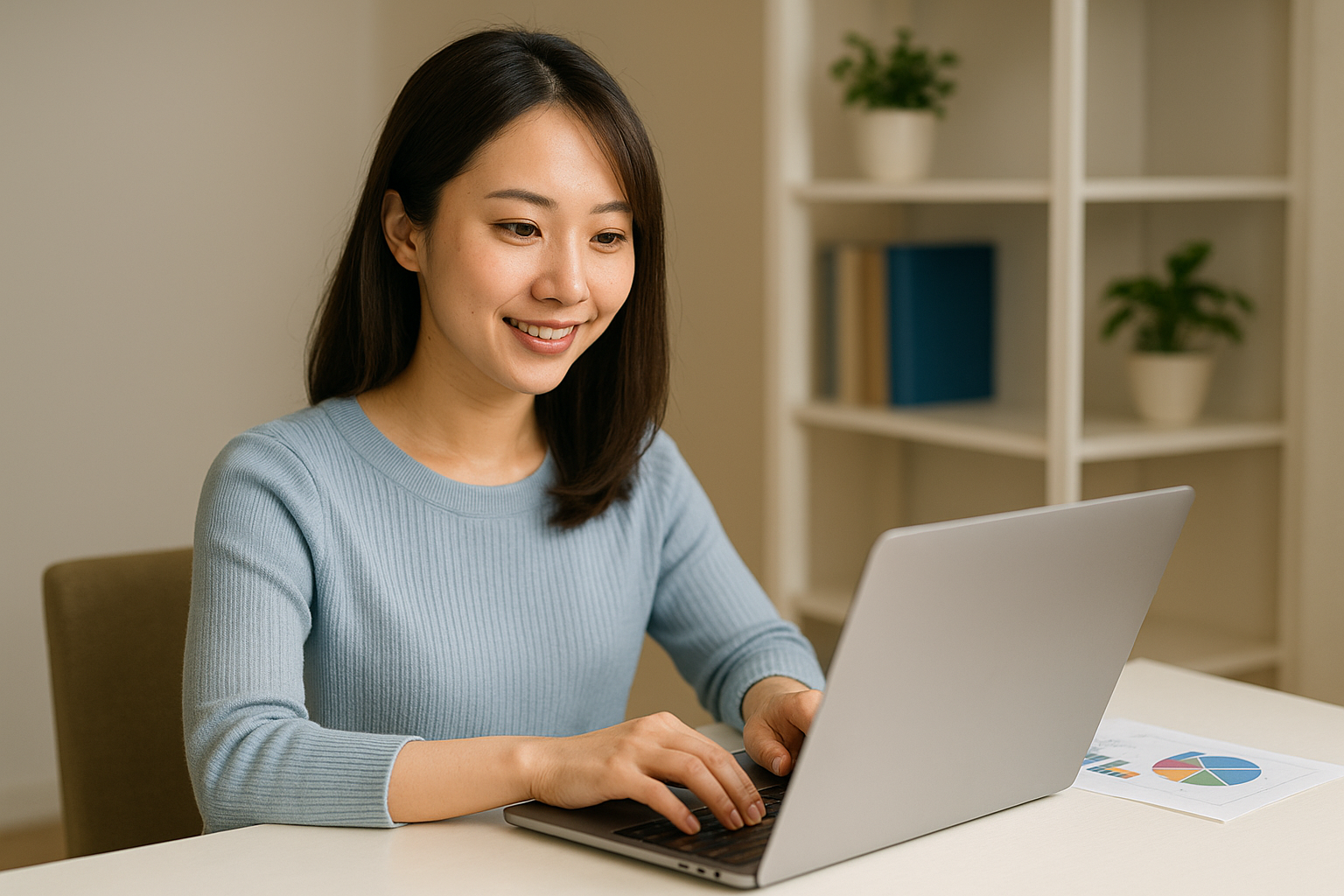 パソコンを使う女性