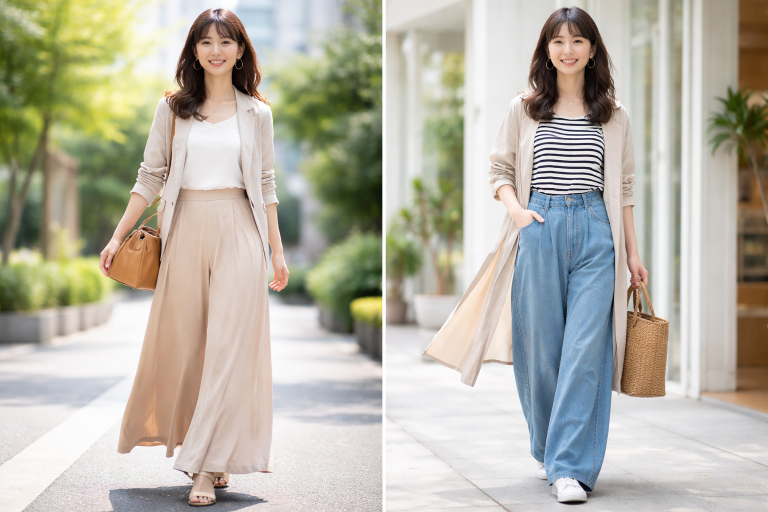 ワイドパンツとバギーパンツ