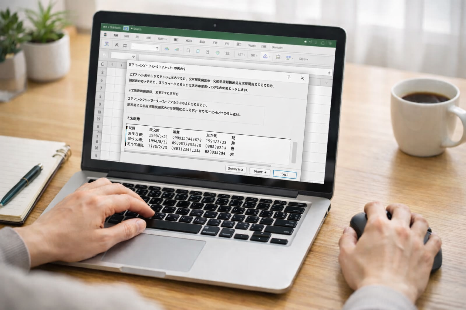 テキスト→エクセル変換