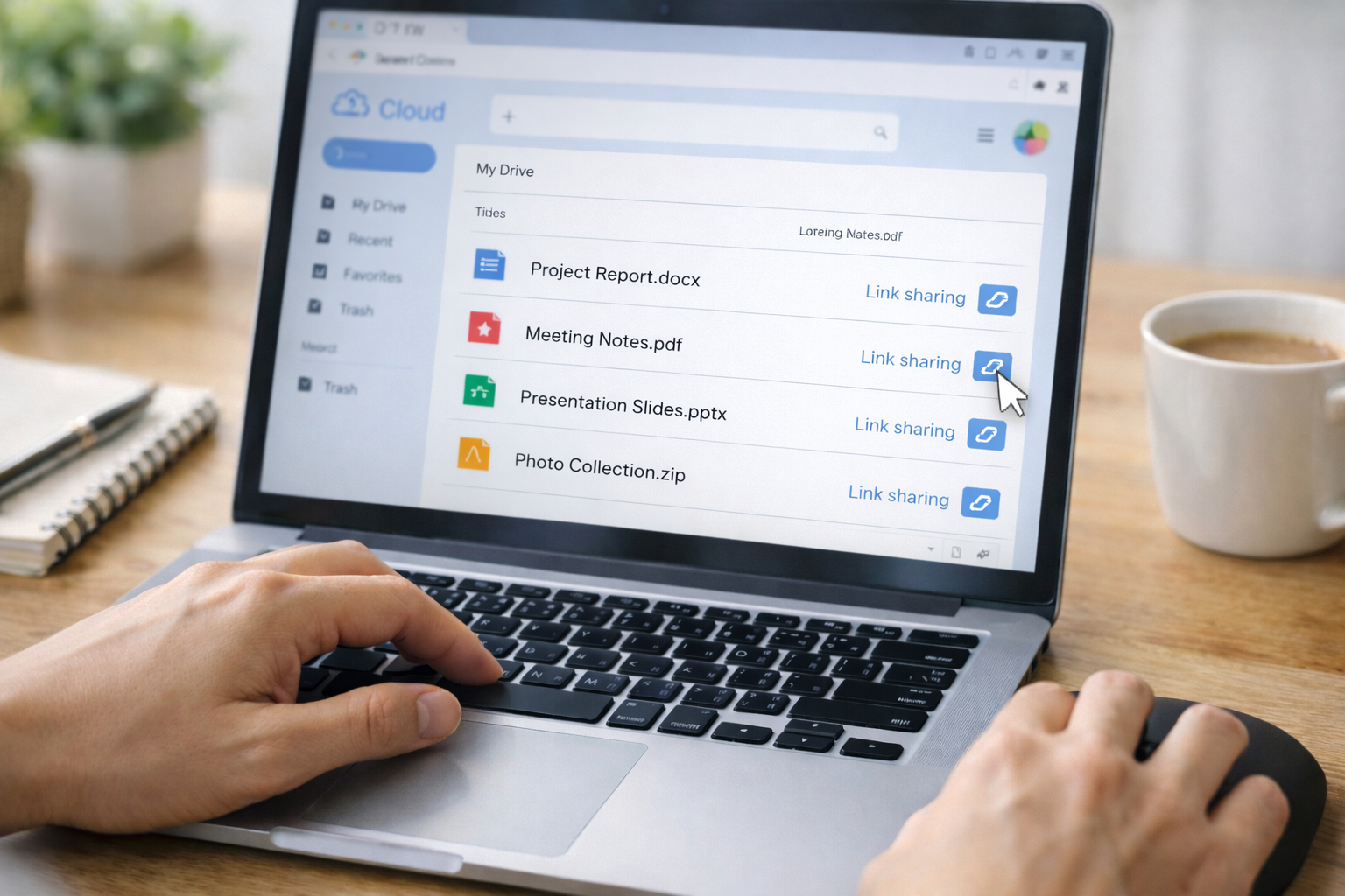 メールでファイルリンクを貼り付ける方法