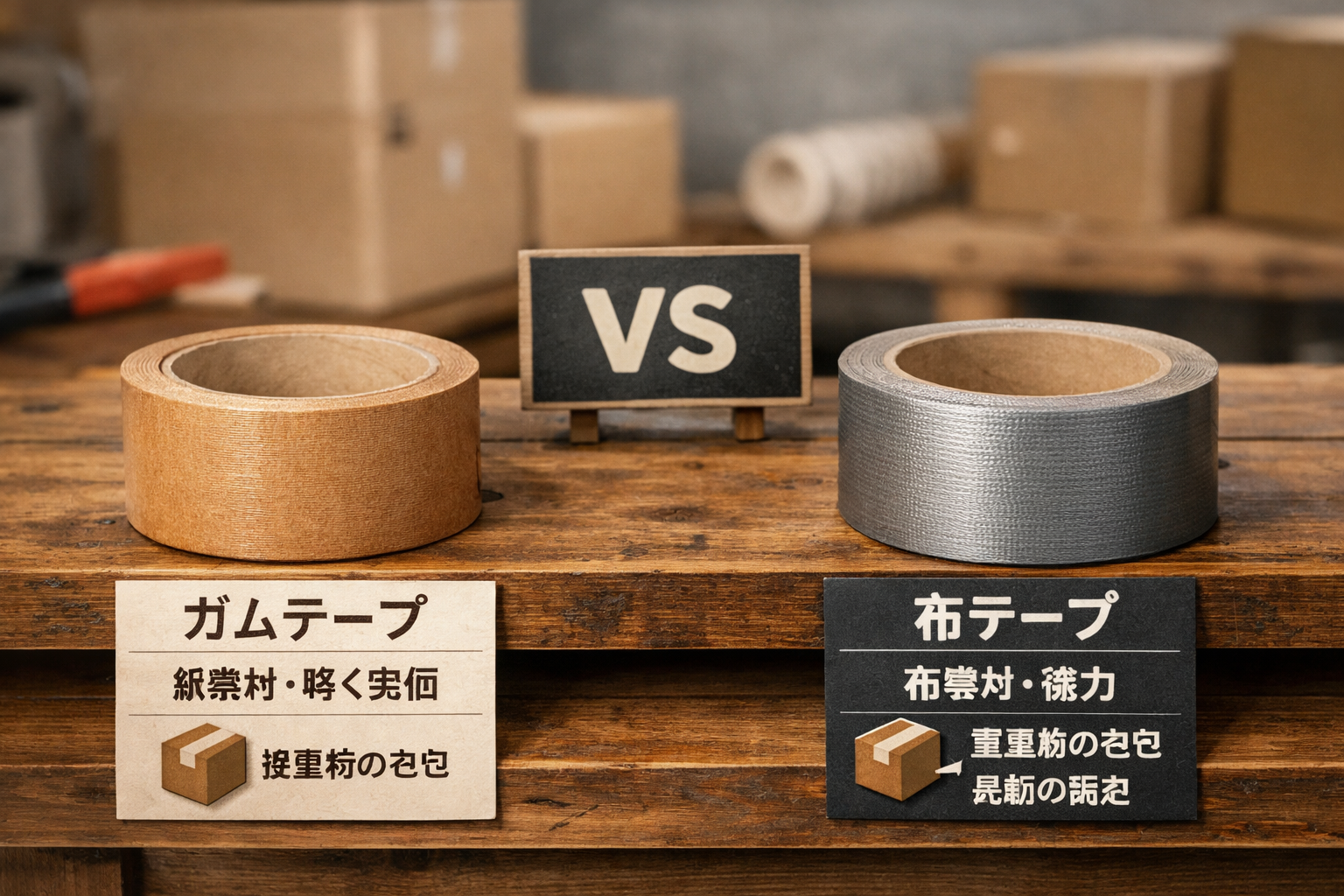 ガムテープと布テープの違いは「素材」と「用途」