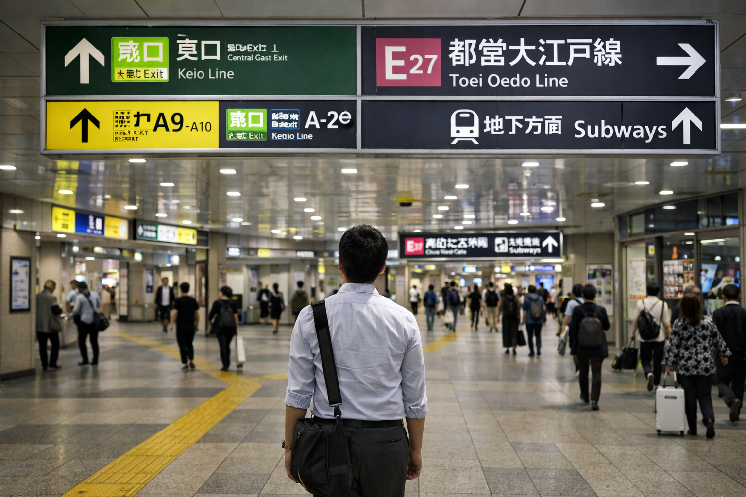 新宿駅で大江戸線に乗り換える結論【最短は南改札】