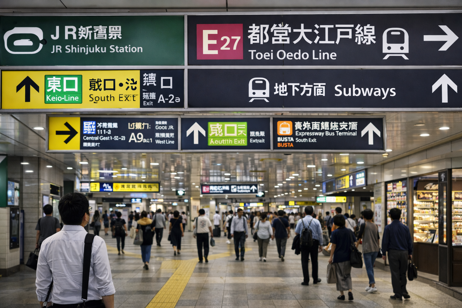 JR新宿駅「京王口(中央西改札)」から大江戸線への乗り換え方法