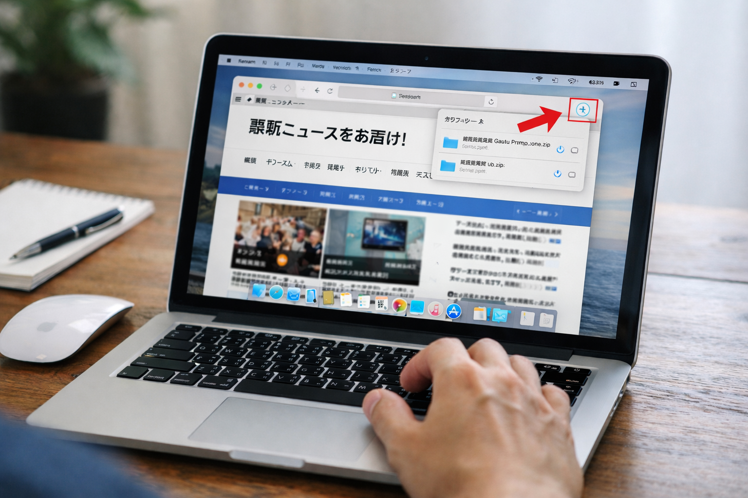 Safariでダウンロードしたファイルの保存先を確認する方法