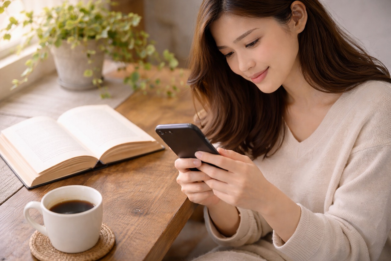 スマホを使う女性