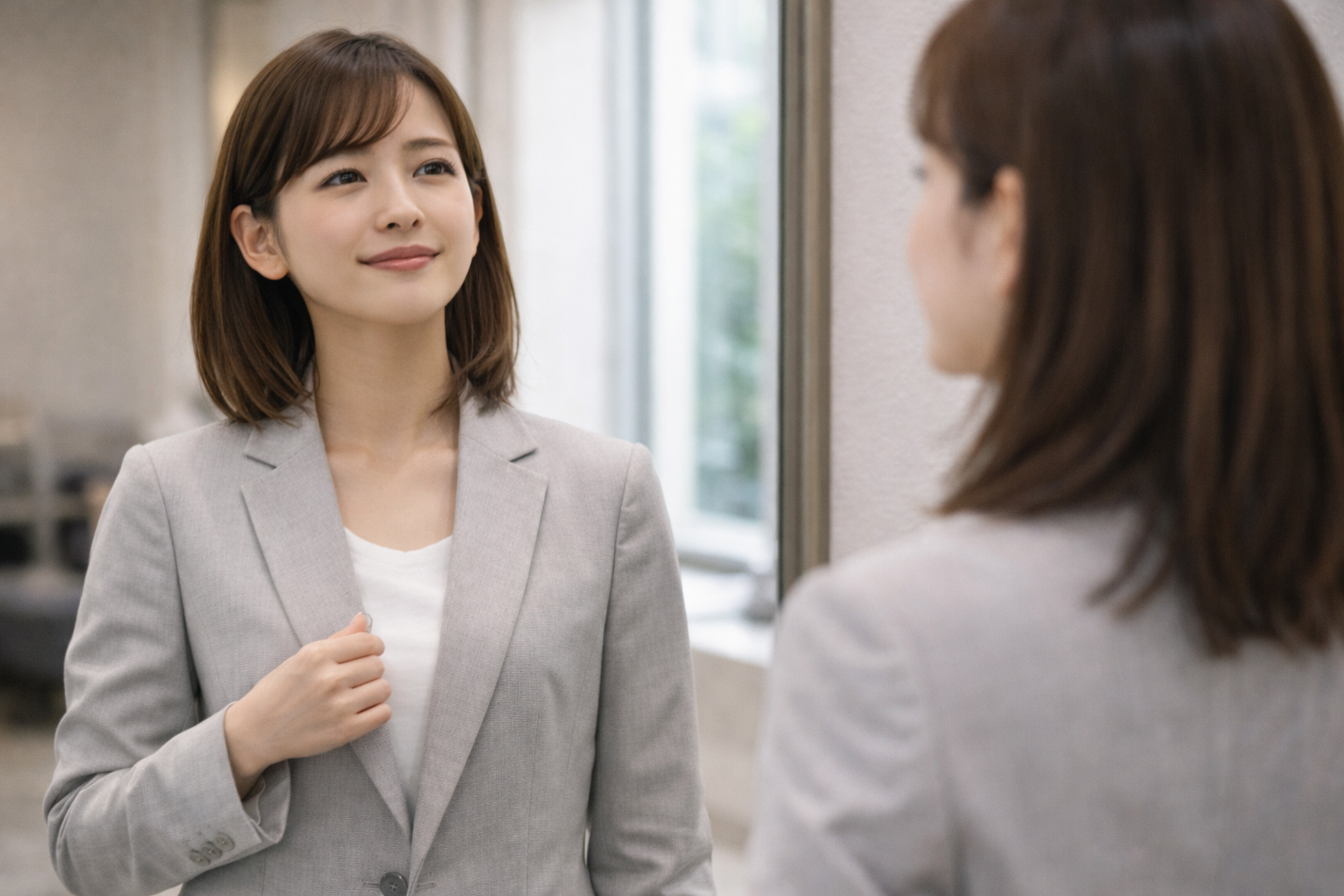 納得したスーツ